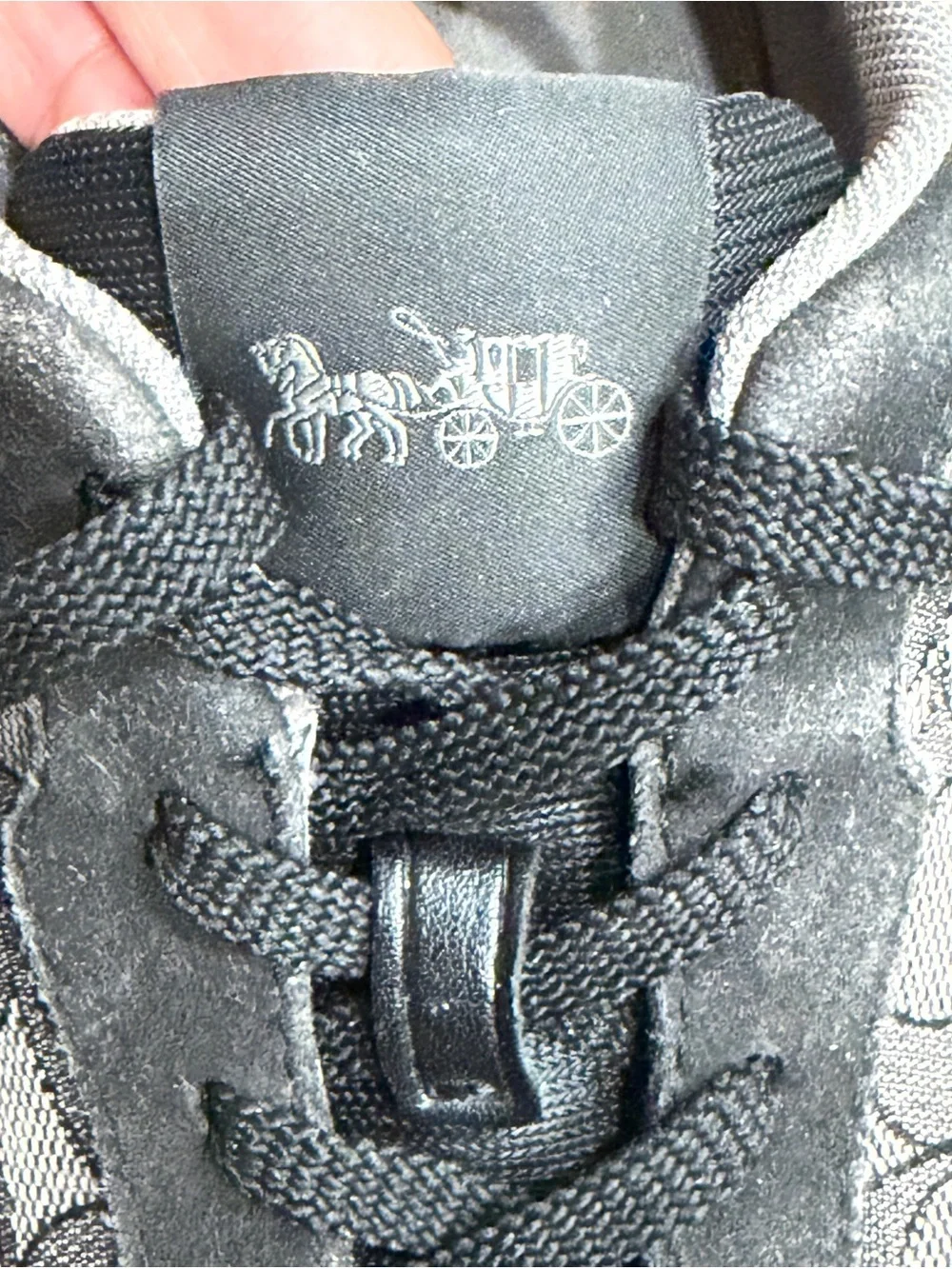 Coach City Sneaker Men 9D Black Gray Signature Jacquard Monogram Sneakers C8812